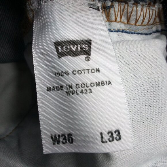 Vintage Levi's 501 Preshrunk Button Fly Denim Blue Jeans 36x33 - Picture 4 of 7